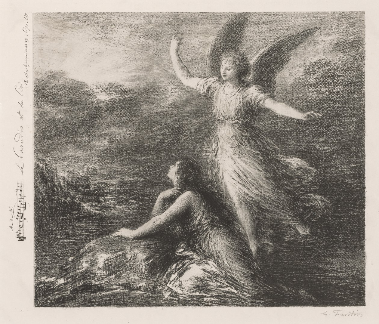 Debut fra Paradise and the Peri (Second Plate) av Ignace Henri Jean Fantin Latour
