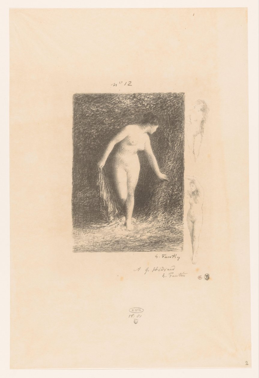 Diana ontkleedt seg om å bade Diana Gedichten van André Chénier (serietittel) Illustrasjoner til diktene til André Chénier (serietittel) av Ignace Henri Jean Fantin Latour