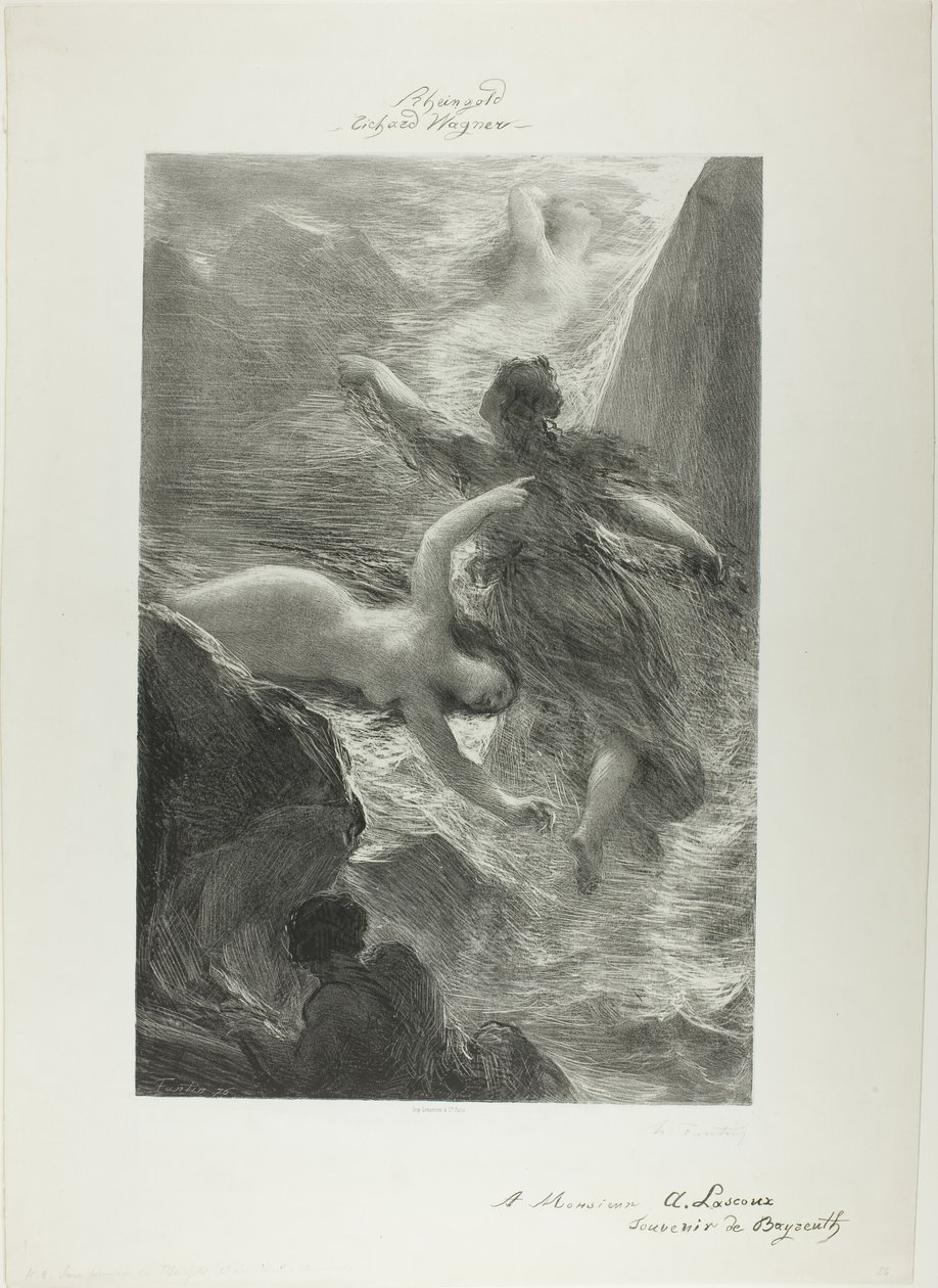 Første scene av Rhinegold av Ignace Henri Jean Fantin Latour