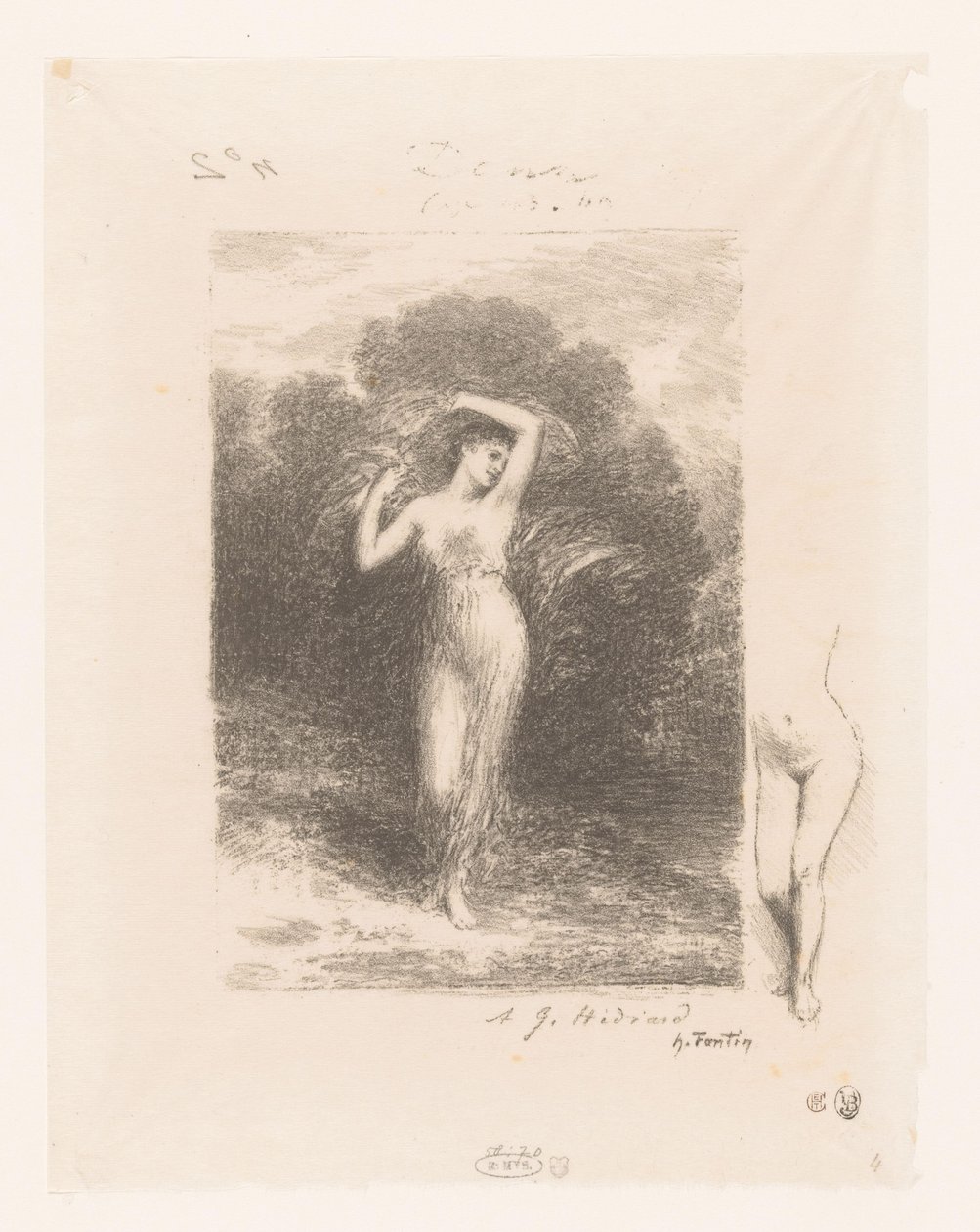 Jonge kvinne med sjaal Den unge pasienten Gedichten van André Chénier (serietittel) Illustrasjoner til diktene til André Chénier (serietittel) av Ignace Henri Jean Fantin Latour