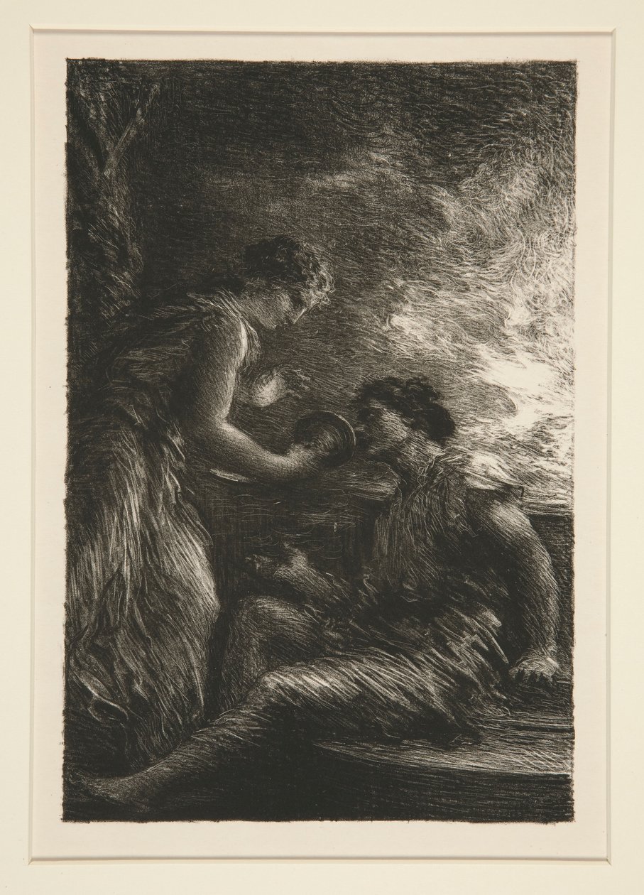 La Valkyrie: Acte I, Sieglinde et Siegmund (Valkyriene: Acte I, Sieglinde og Siegmund) av Ignace Henri Jean Fantin Latour