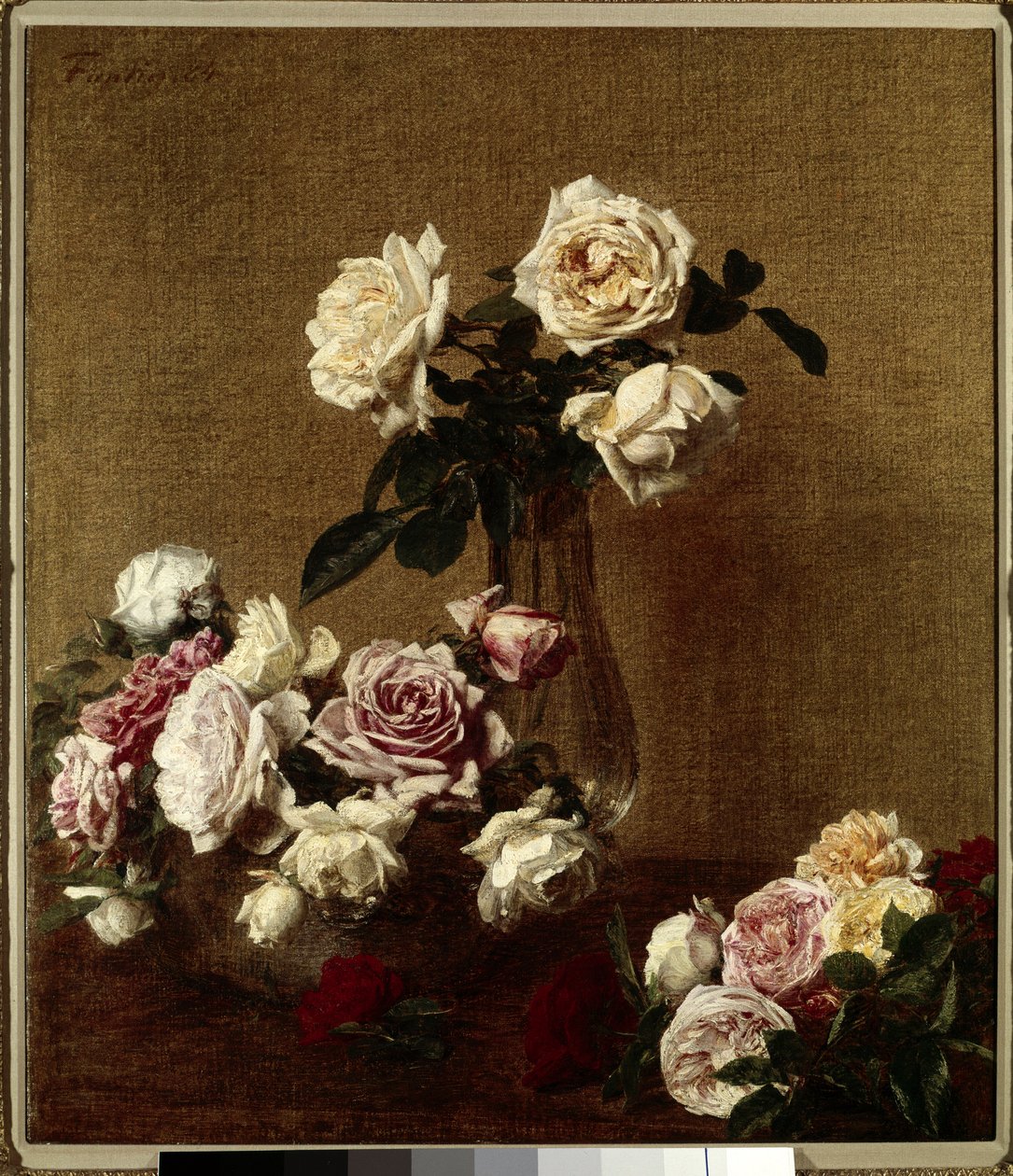 Les roser Maleri av Henri Fantin Latour (Fantin-Latour) (1836-1904) Privatsamling fra 1800-tallet. av Ignace Henri Jean Fantin Latour