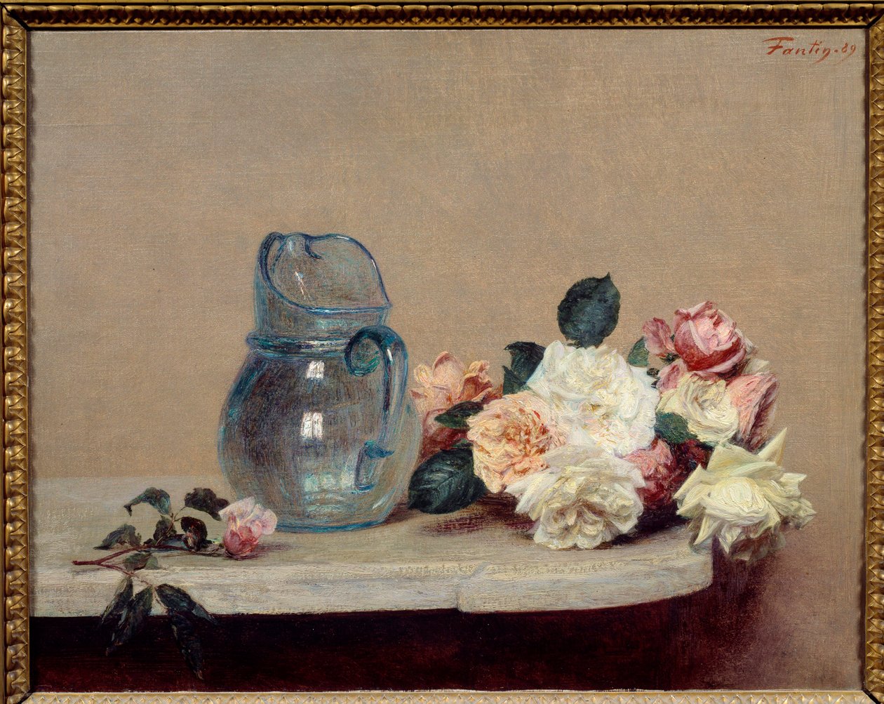 Rosene Maleri av Henri Fantin Latour (Fantin-Latour av Ignace Henri Jean Fantin Latour