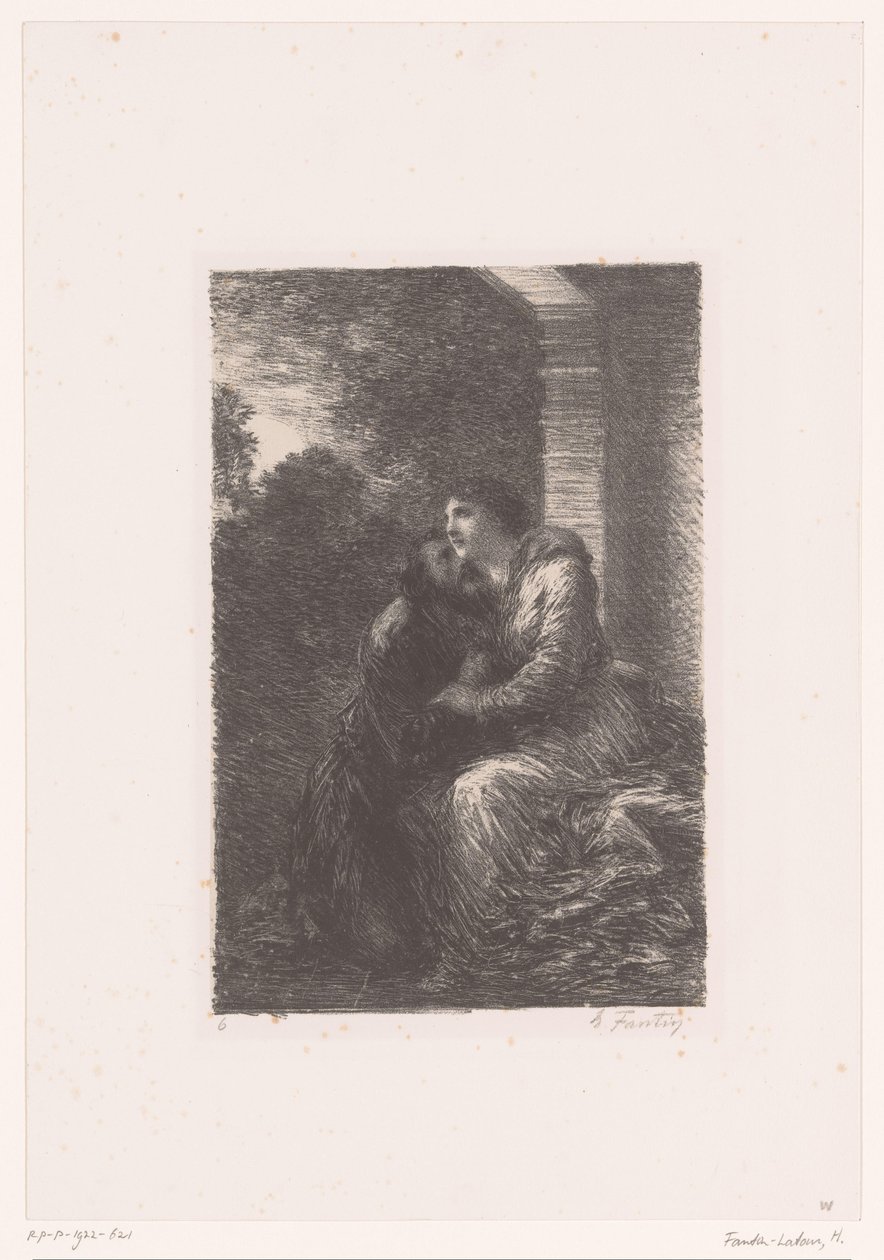 Lohengrin og Elsa klemmer i bryllupssuiten Lohengrin. Akt III. Scene d