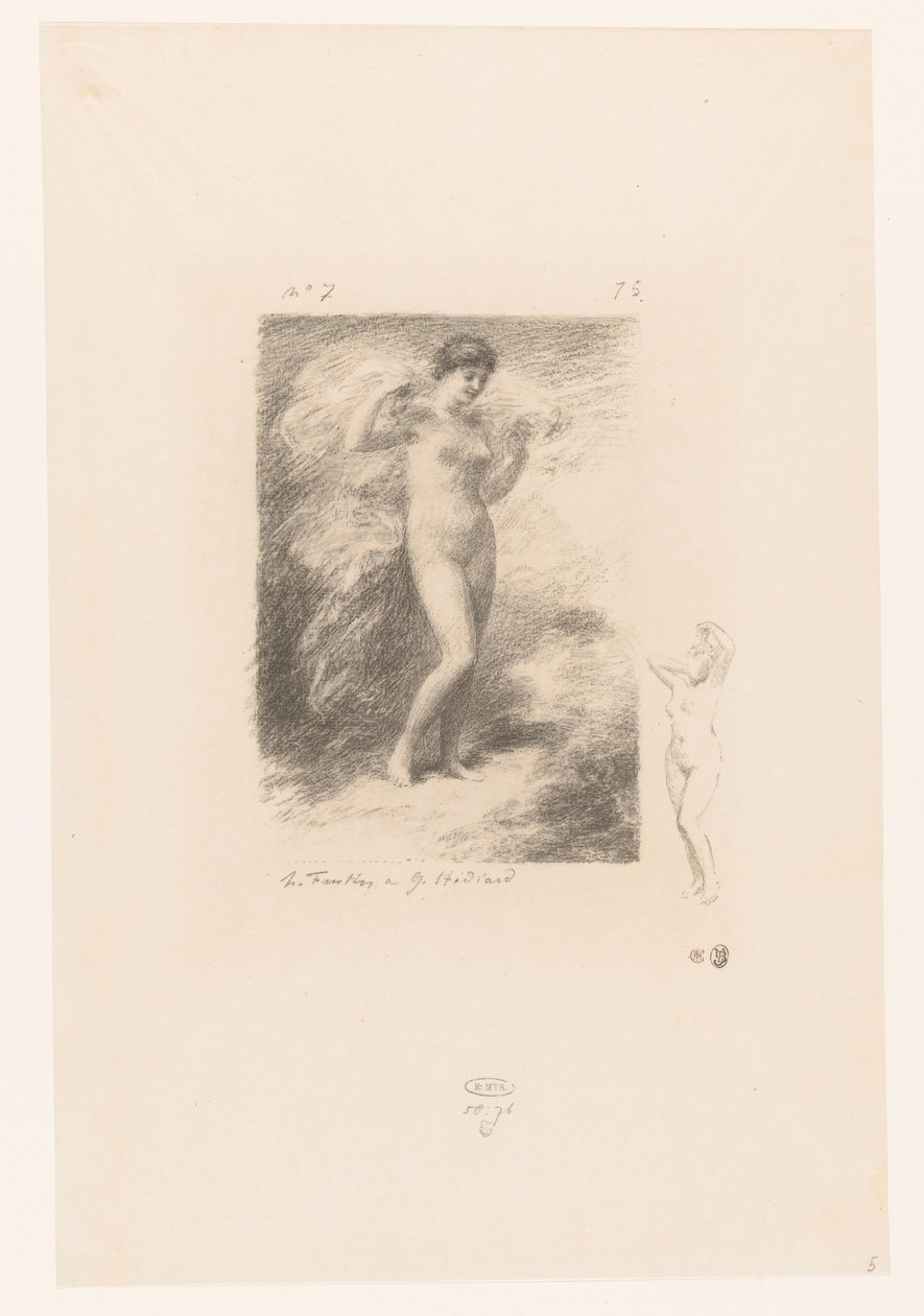 Neere met wapperende sluier Neere Gedichten van André Chénier (serietittel) Illustrasjoner til diktene til André Chénier (serietittel) av Ignace Henri Jean Fantin Latour