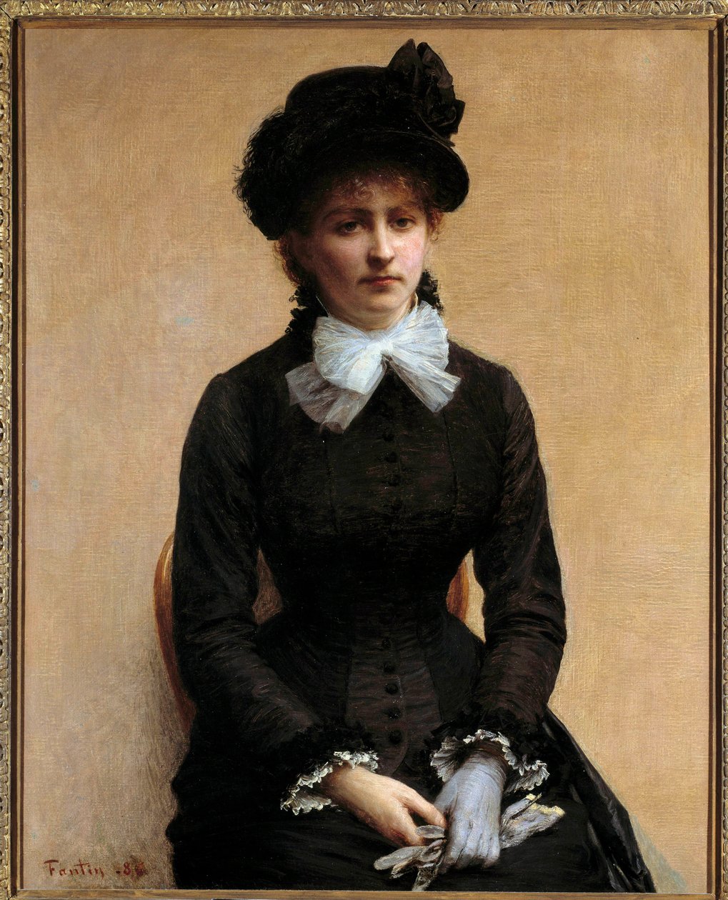 Portrett av Louise Riesen Louise Riesen (1860-1944) er datter av maleren Leon Riesen. Maleri av Henri Fantin Latour (Fantin-Latour av Ignace Henri Jean Fantin Latour