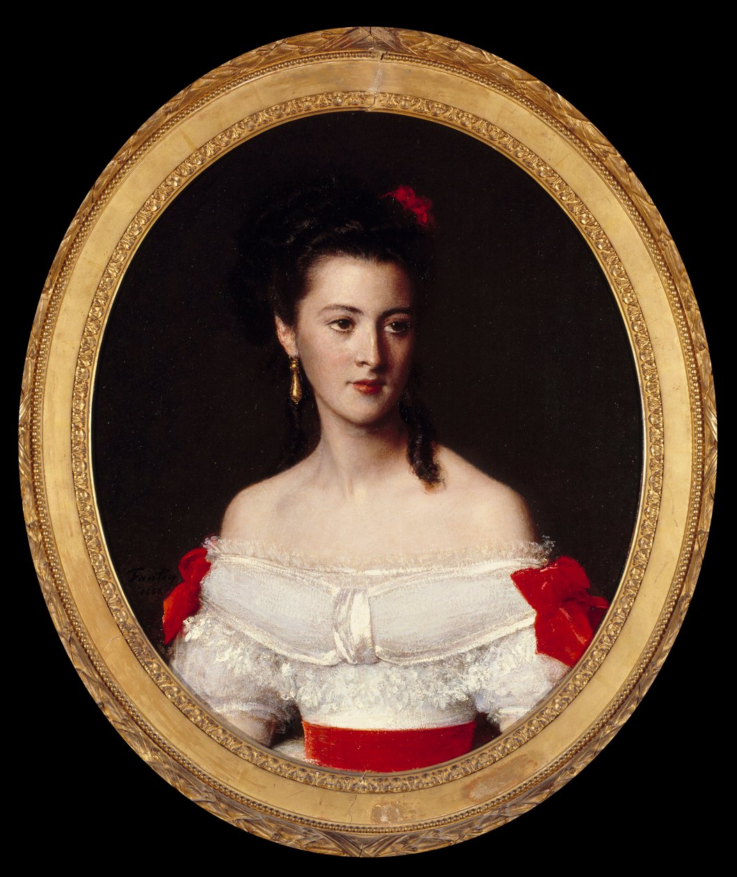 Portrett av Marguerite de Biron. Maleri av Henri Fantin Latour (Fantin-Latour av Ignace Henri Jean Fantin Latour