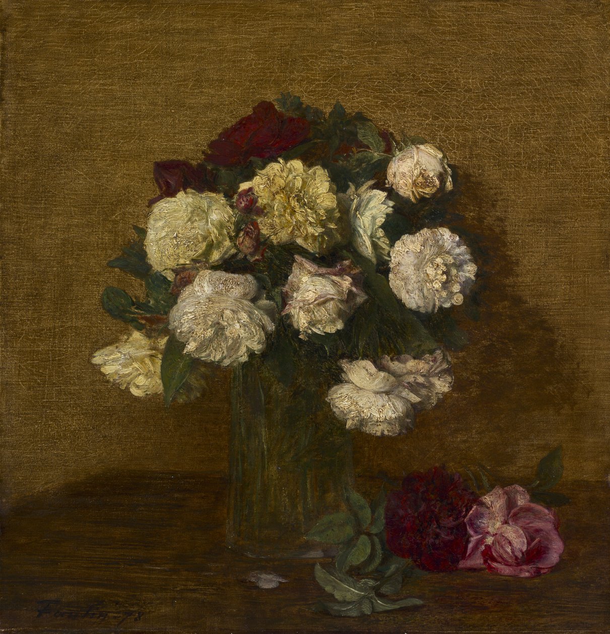 Roser i en vase, 1878 av Ignace Henri Jean Fantin Latour