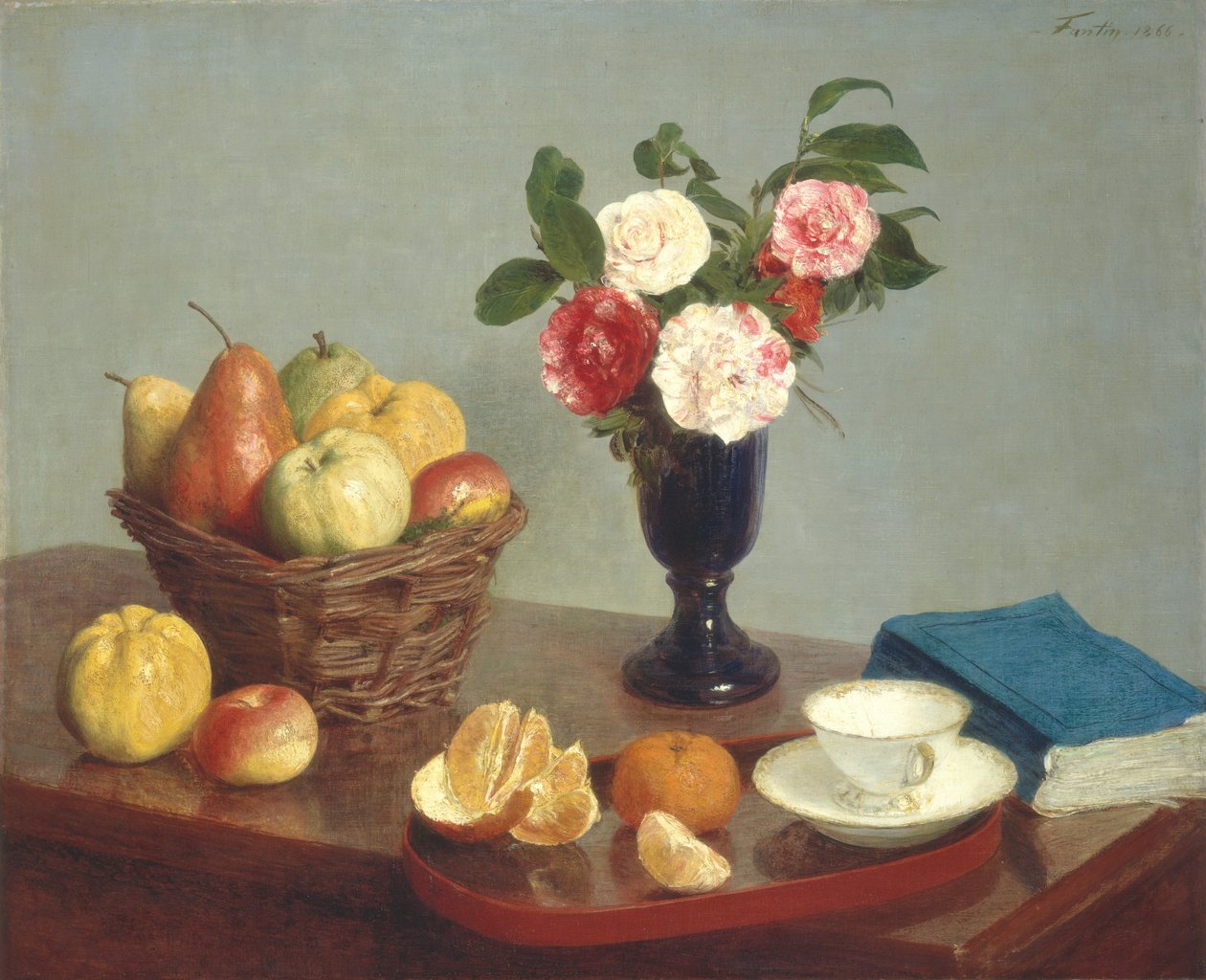Stilleben, 1866. av Ignace Henri Jean Fantin Latour