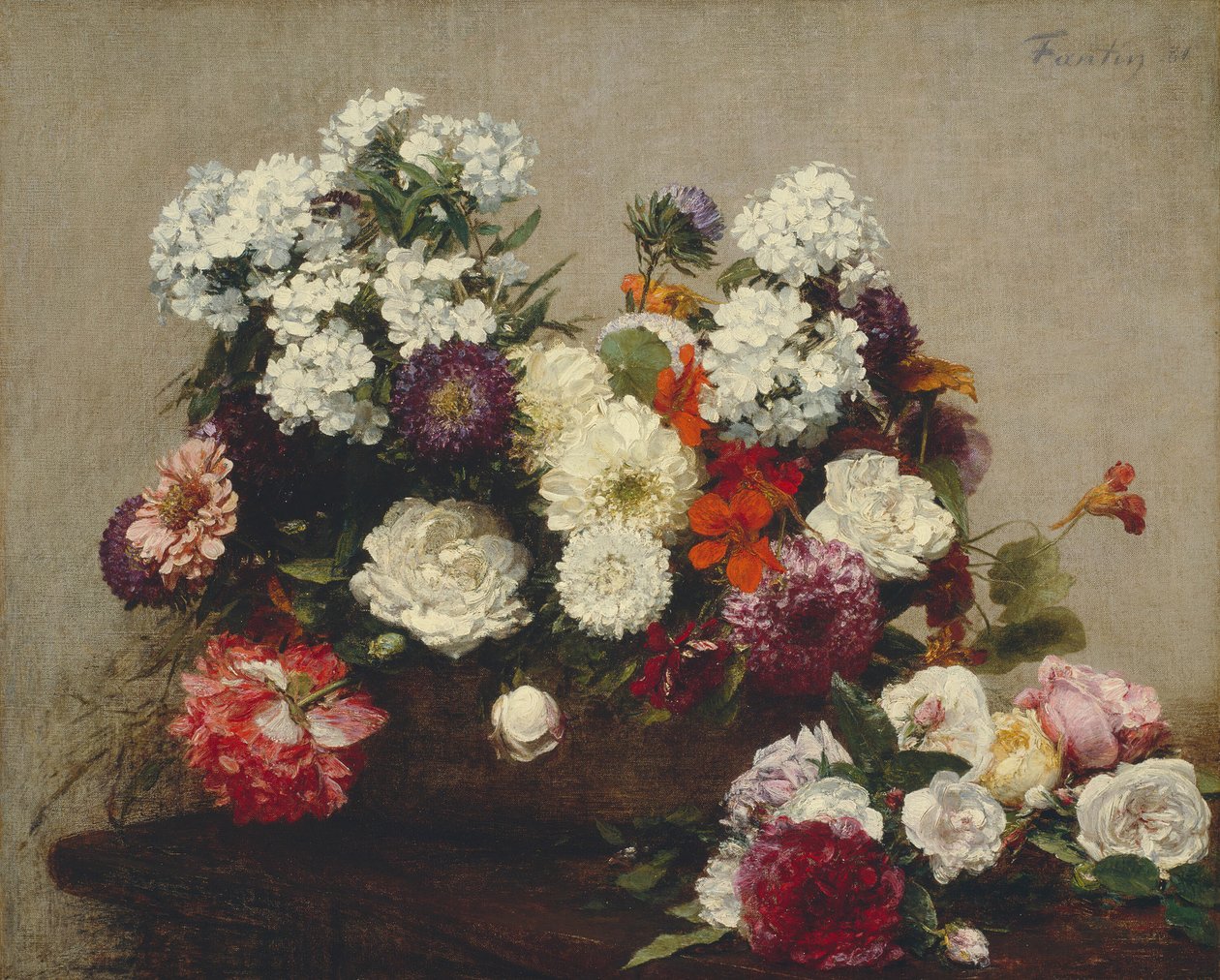 Stilleben med blomster, 1881. av Ignace Henri Jean Fantin Latour
