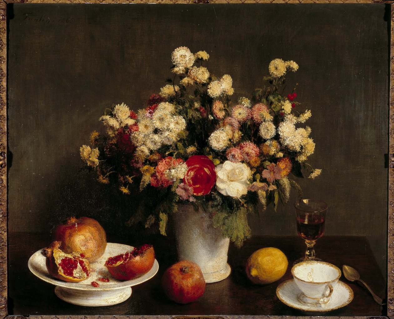 Stilleben med fruktmaleri av Henri Fantin Latour av Ignace Henri Jean Fantin Latour
