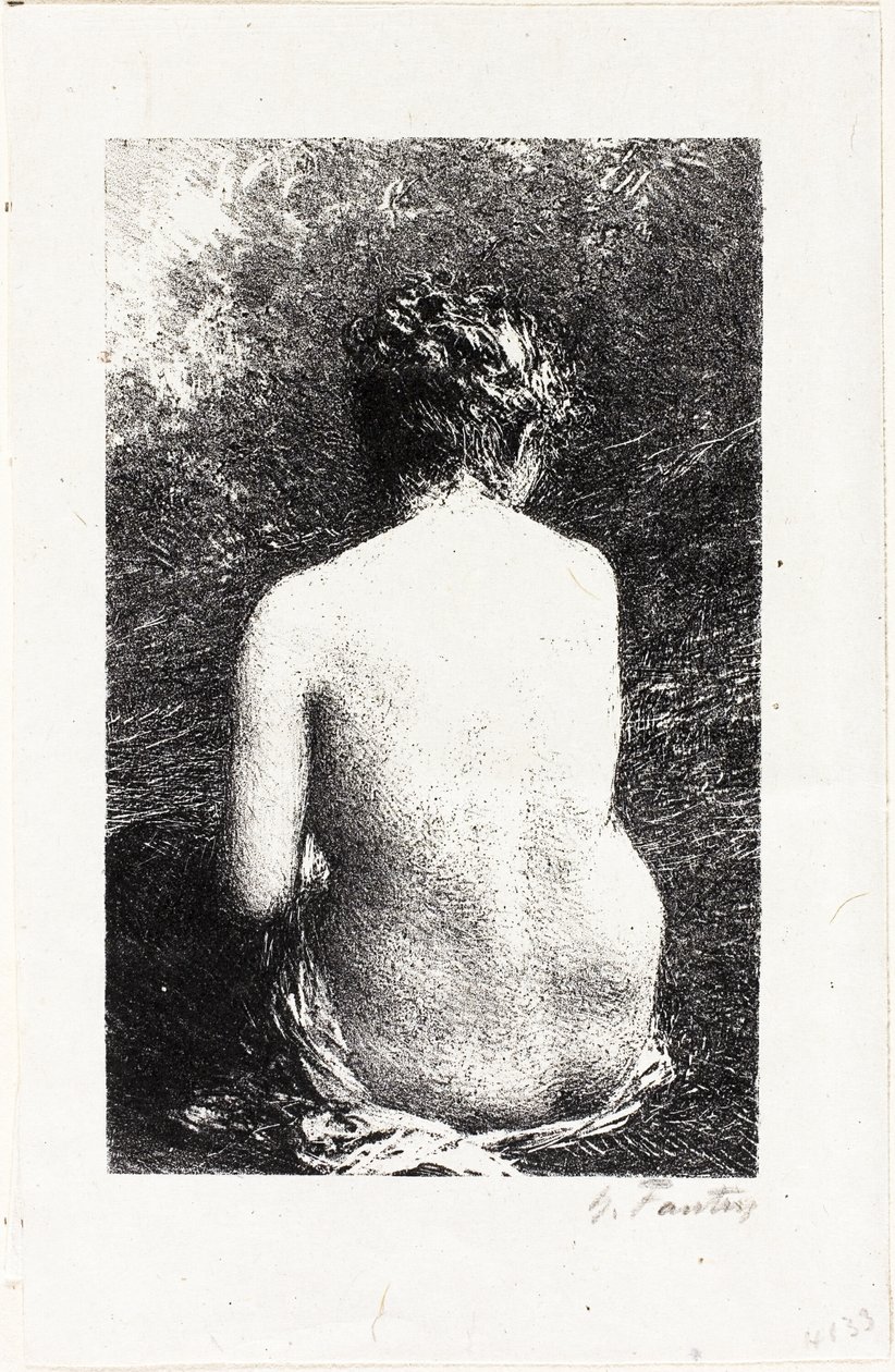 Studie av sittende kvinne, sett bakfra av Ignace Henri Jean Fantin Latour