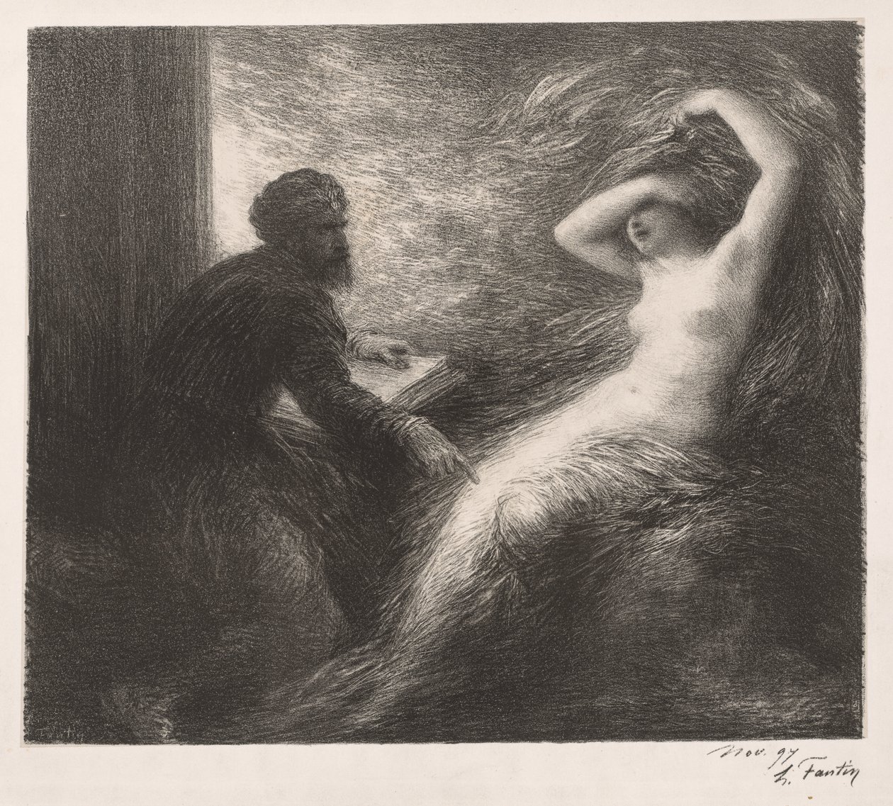 Fremkallingen av Kundry av Ignace Henri Jean Fantin Latour