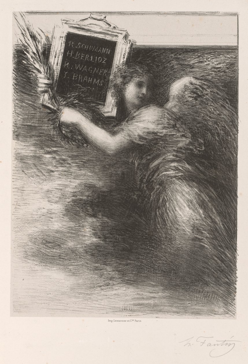 Musikkens geni av Ignace Henri Jean Fantin Latour
