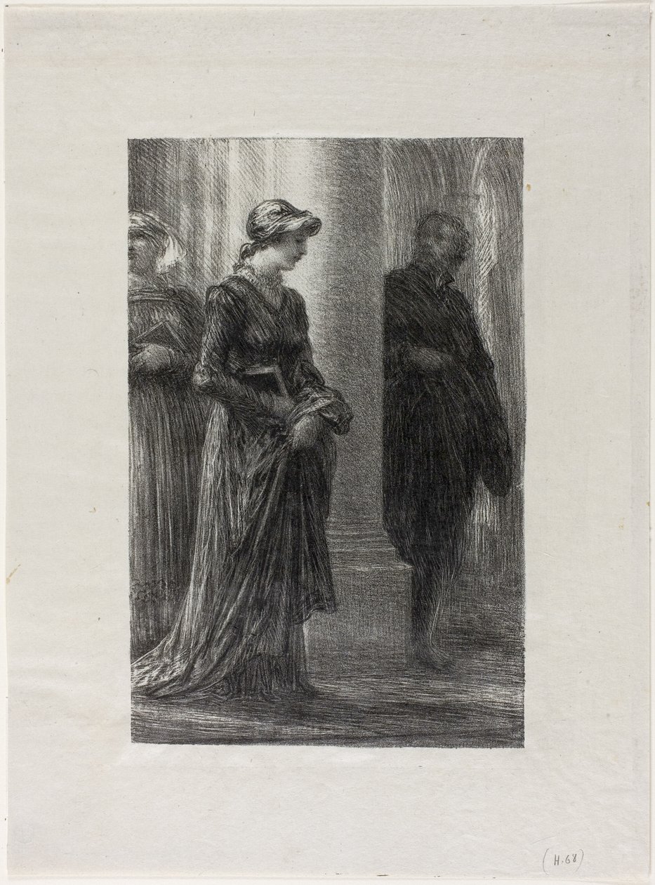 The Mastersingers of Nuremberg, Act I: Walther and Eva Meet av Ignace Henri Jean Fantin Latour
