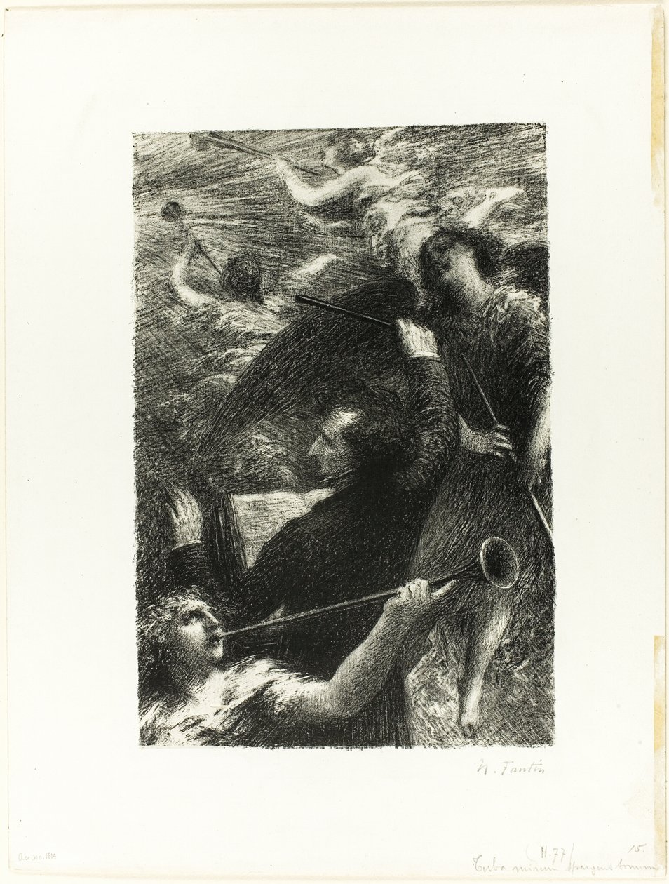 Den skingrende lyden av trompeten av Ignace Henri Jean Fantin Latour