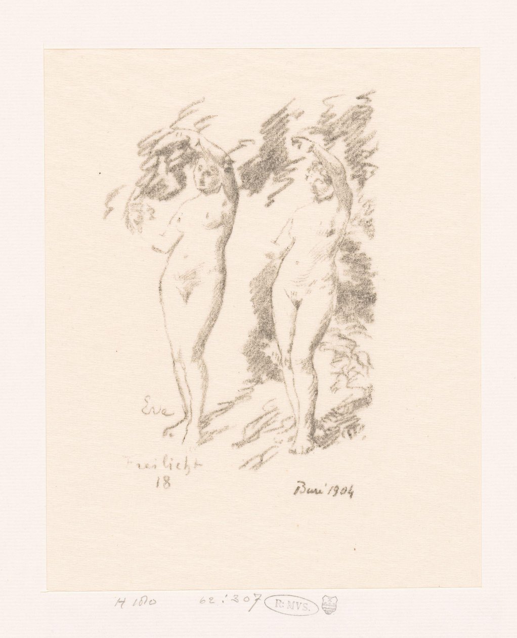 To studier av Eva av Ignace Henri Jean Fantin Latour