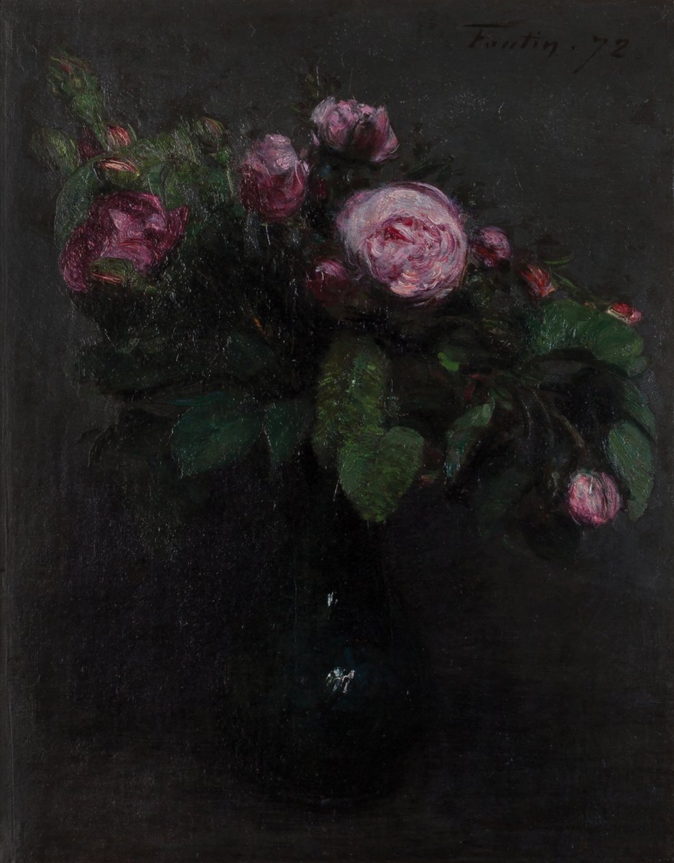 Vase med roser 1872 (Olje på lerret) av Henri Fantin Latour