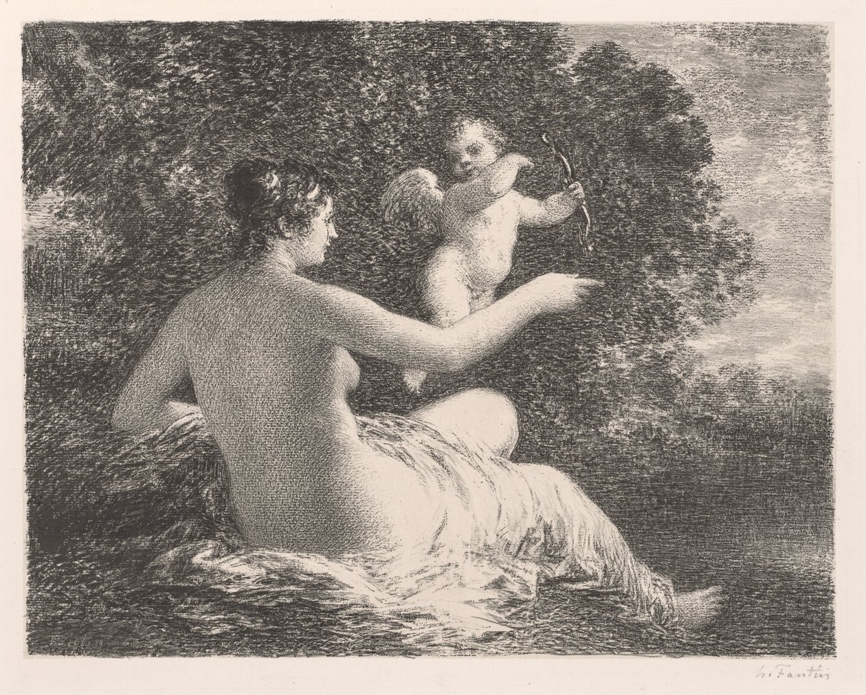 Venus og Amor av Ignace Henri Jean Fantin Latour