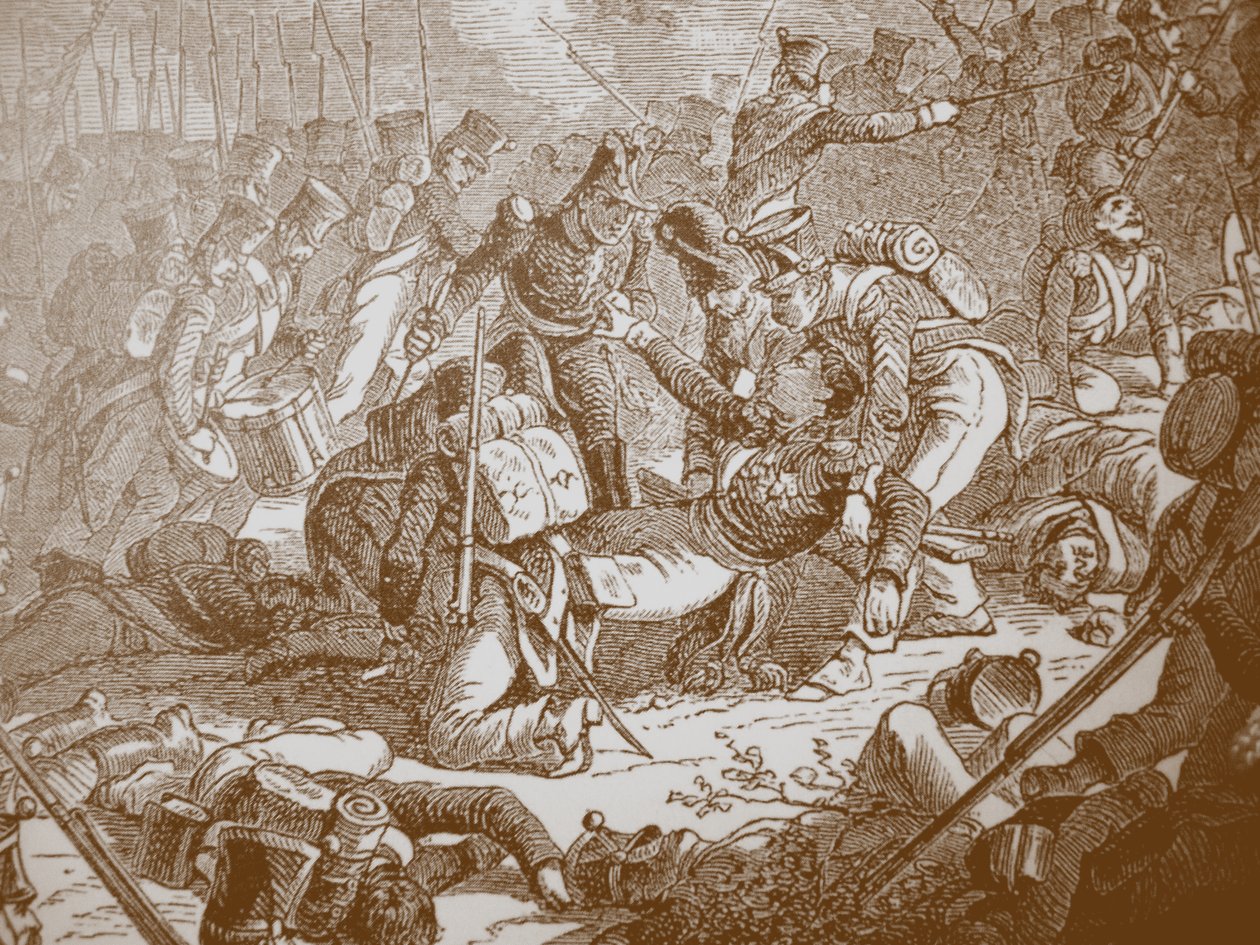 General Gudins død i slaget ved Valutino, 1830-årene av Henri Felix Emmanuel Philippoteaux