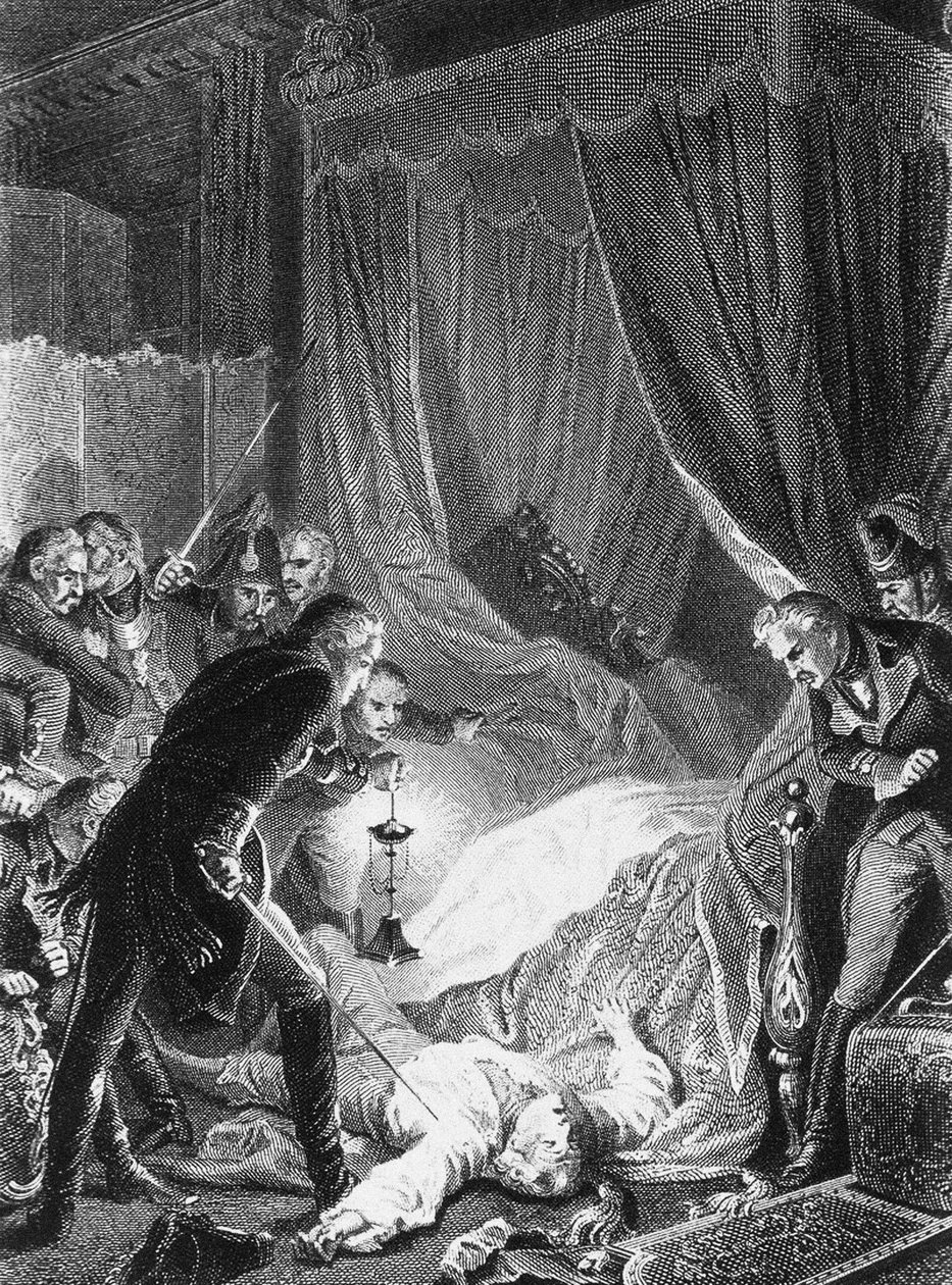 Attentatet på tsar Paul I 12. mars 1801, 1874 av Henri Felix Emmanuel Philippoteaux