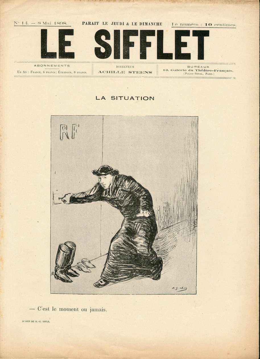 The Whistle, nummer 14, Satirical in B & W av Henri Gabriel Ibels