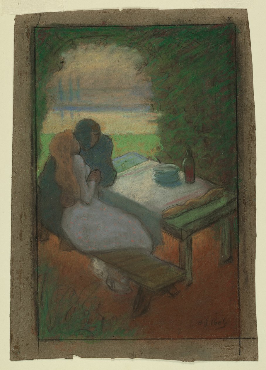 Elskere i en arbor av Henri Gabriel Ibels