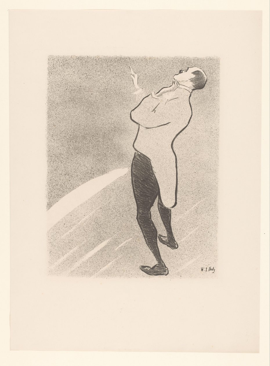 Portrett av komikeren Kam-Hill Kam-Hill Artister av kafékonserten (serietittel) Le Café Concert (serietittel) av Henri Gabriel Ibels