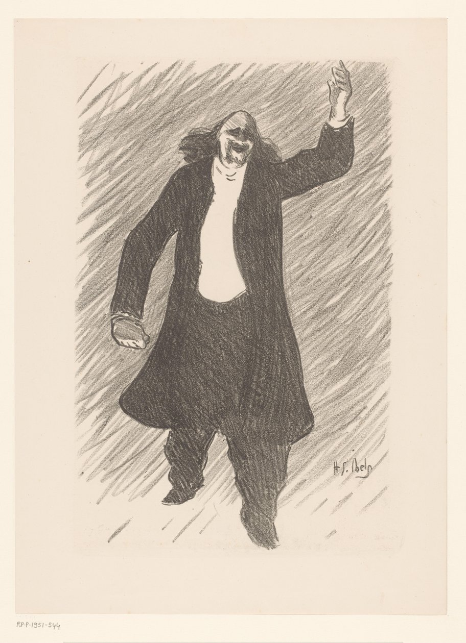 Portrett av chansonnieren Marcel Legay Marcel Legay Artister av kafékonserten (serietittel) Le Café Concert (serietittel) av Henri Gabriel Ibels