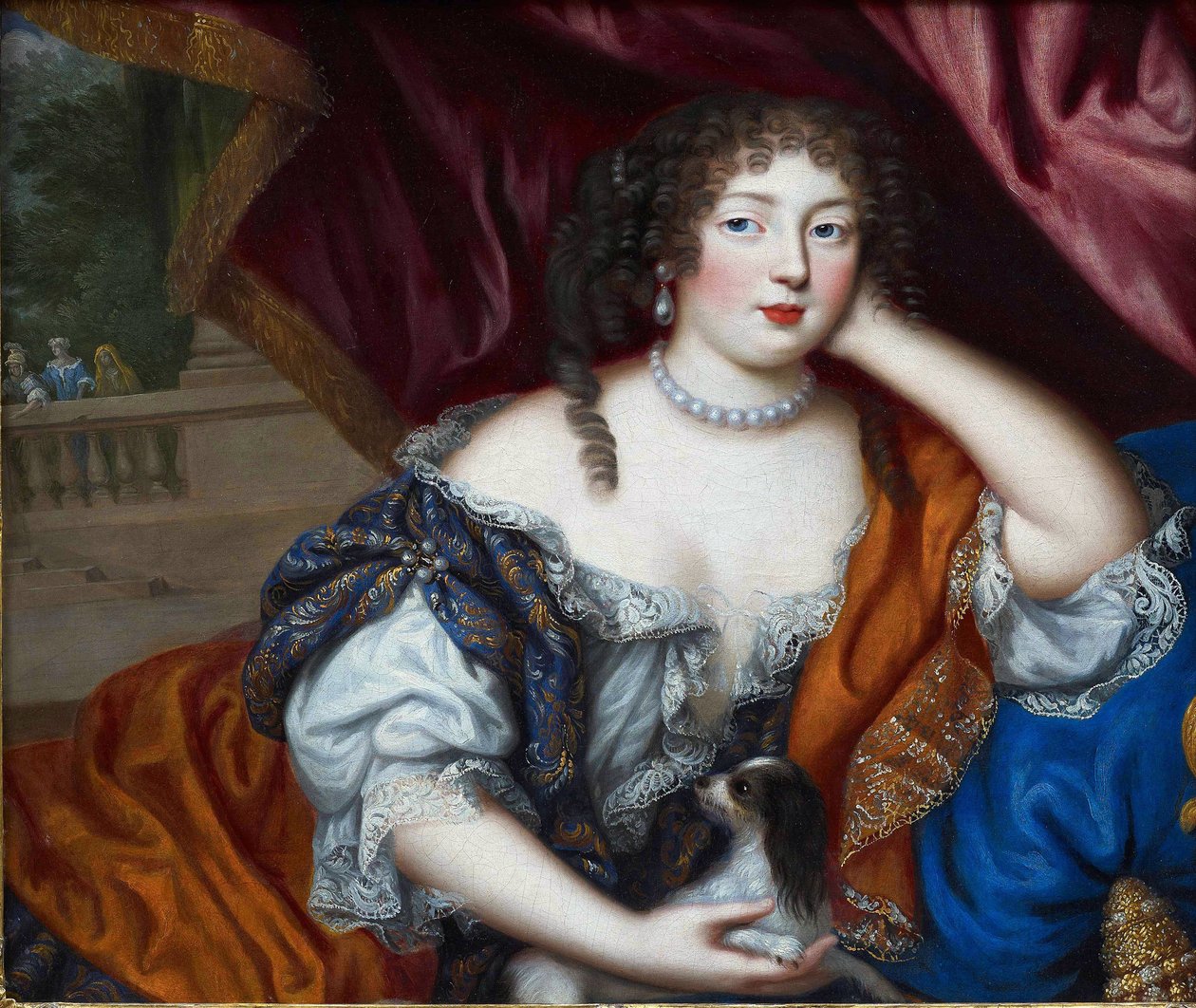Barokk: Portrett av Louise Renee de Penancoet de Kerouaille, hertuginne av Portsmouth (1649-1734) av Henri Gascar (Gascard, Gascars) (1635-1701). Olje på lerret, 70x83. Privat samling av Henri Gascar