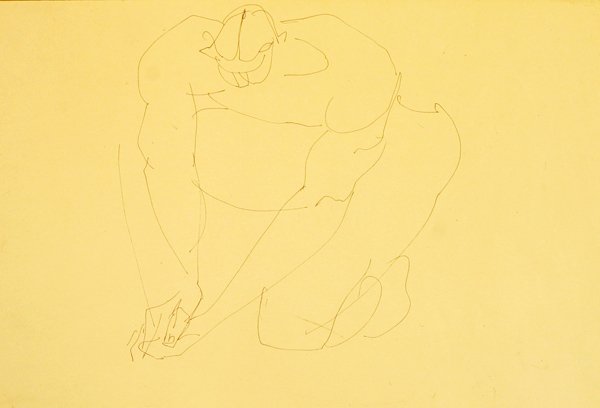 Naken mann på kne II av Henri Gaudier Brzeska