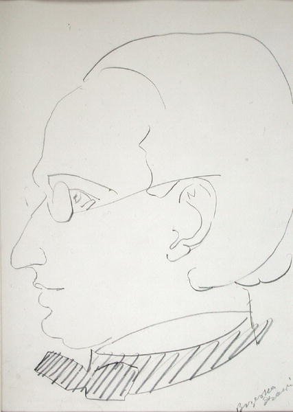 Alfred Wolmark (1877-1961) (blyant på papir) av Henri Gaudier Brzeska