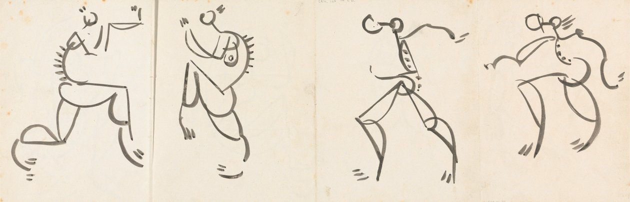 Frise av fire dansende figurer av Henri Gaudier Brzeska