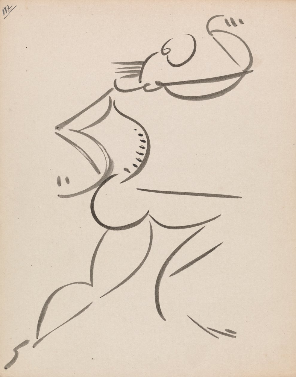 Mannlig dansende figur, i profil av Henri Gaudier Brzeska