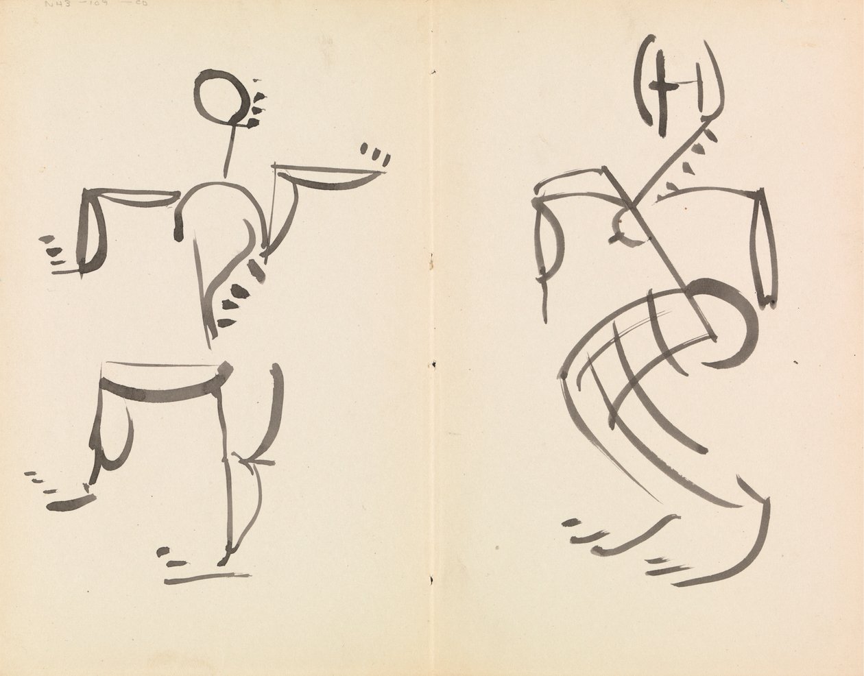Mannlige og kvinnelige dansefigurer av Henri Gaudier Brzeska