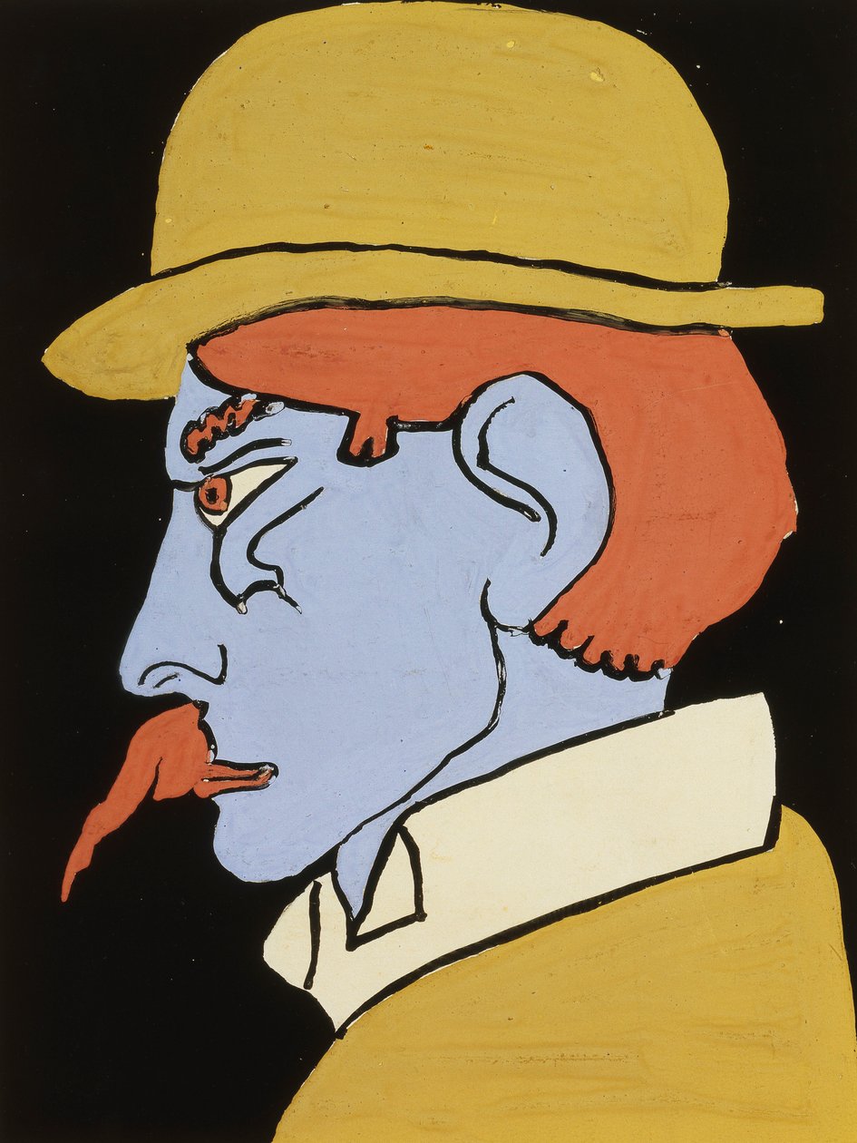 Mann med bart, profil, ca. 1911-12 av Henri Gaudier Brzeska