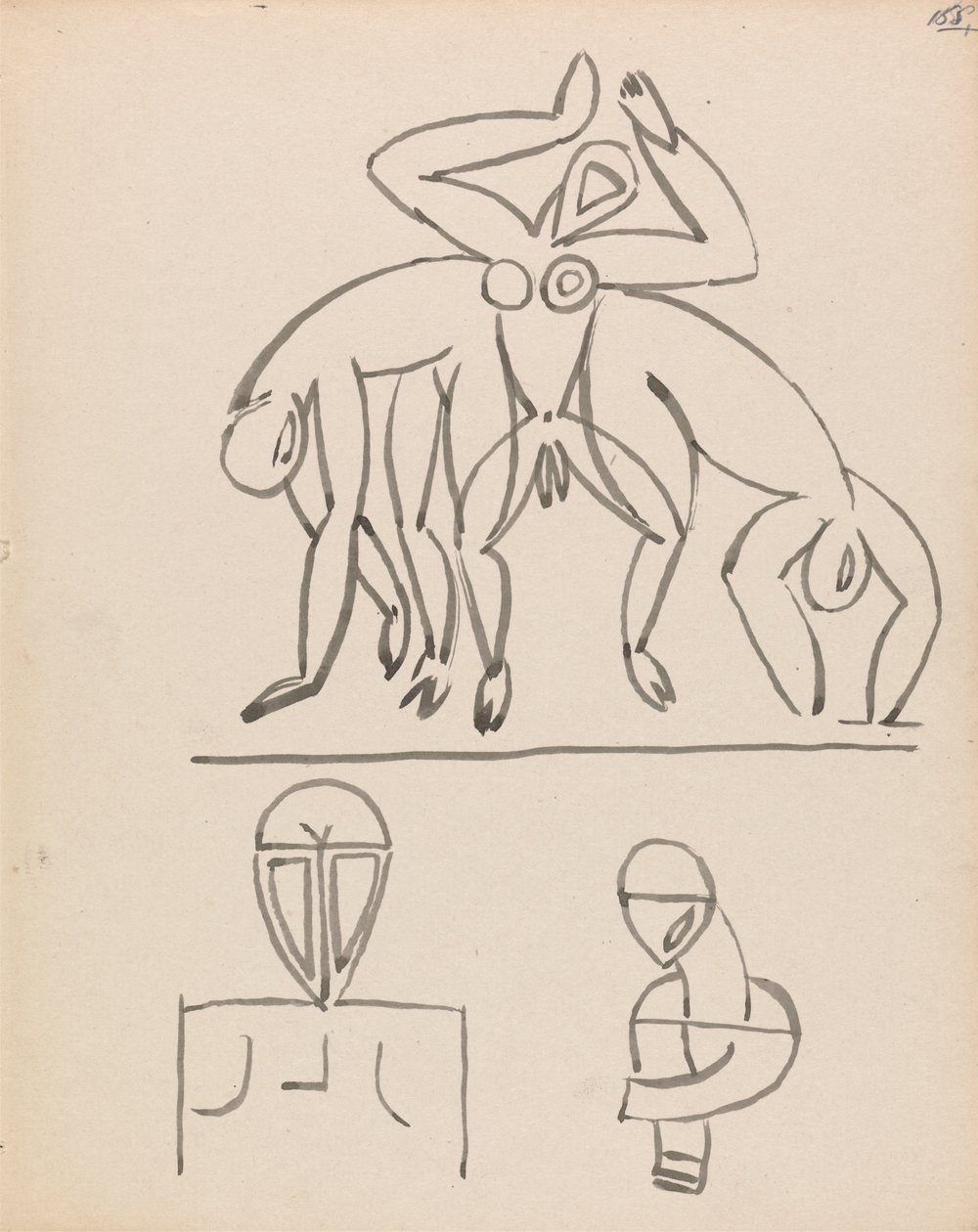 Ni figurstudier av Henri Gaudier Brzeska
