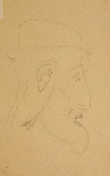 Portrett av en gammel mann, høyre profil av Henri Gaudier Brzeska