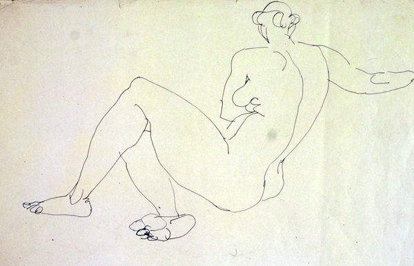 Liggende naken kvinne fra ryggen av Henri Gaudier Brzeska