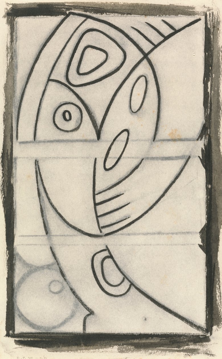 Relieffdesign av en abstrakt kvinneskikkelse av Henri Gaudier Brzeska