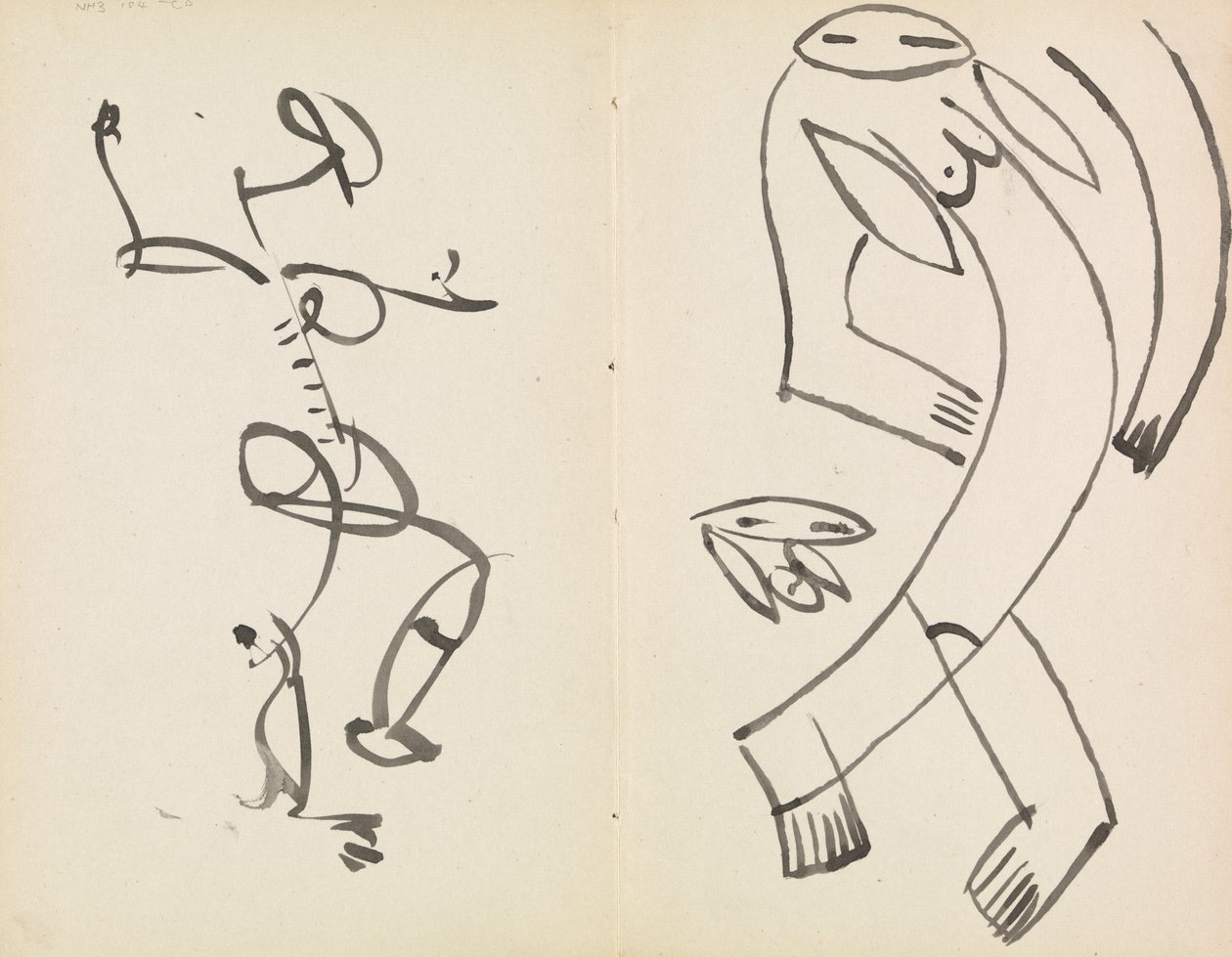 Studier av to dansende figurer av Henri Gaudier Brzeska