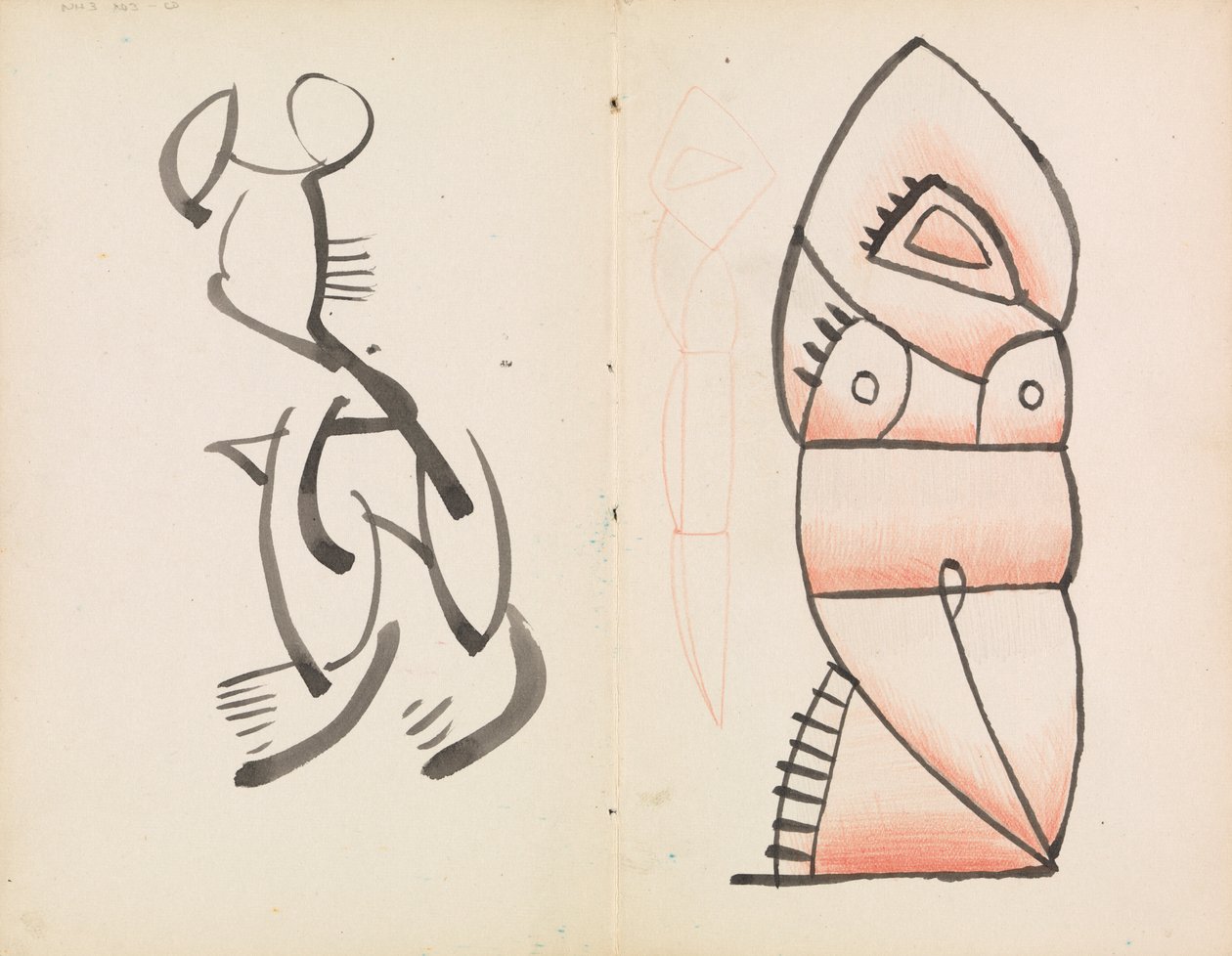 Studie for en figural skulptur, hukende figur av Henri Gaudier Brzeska