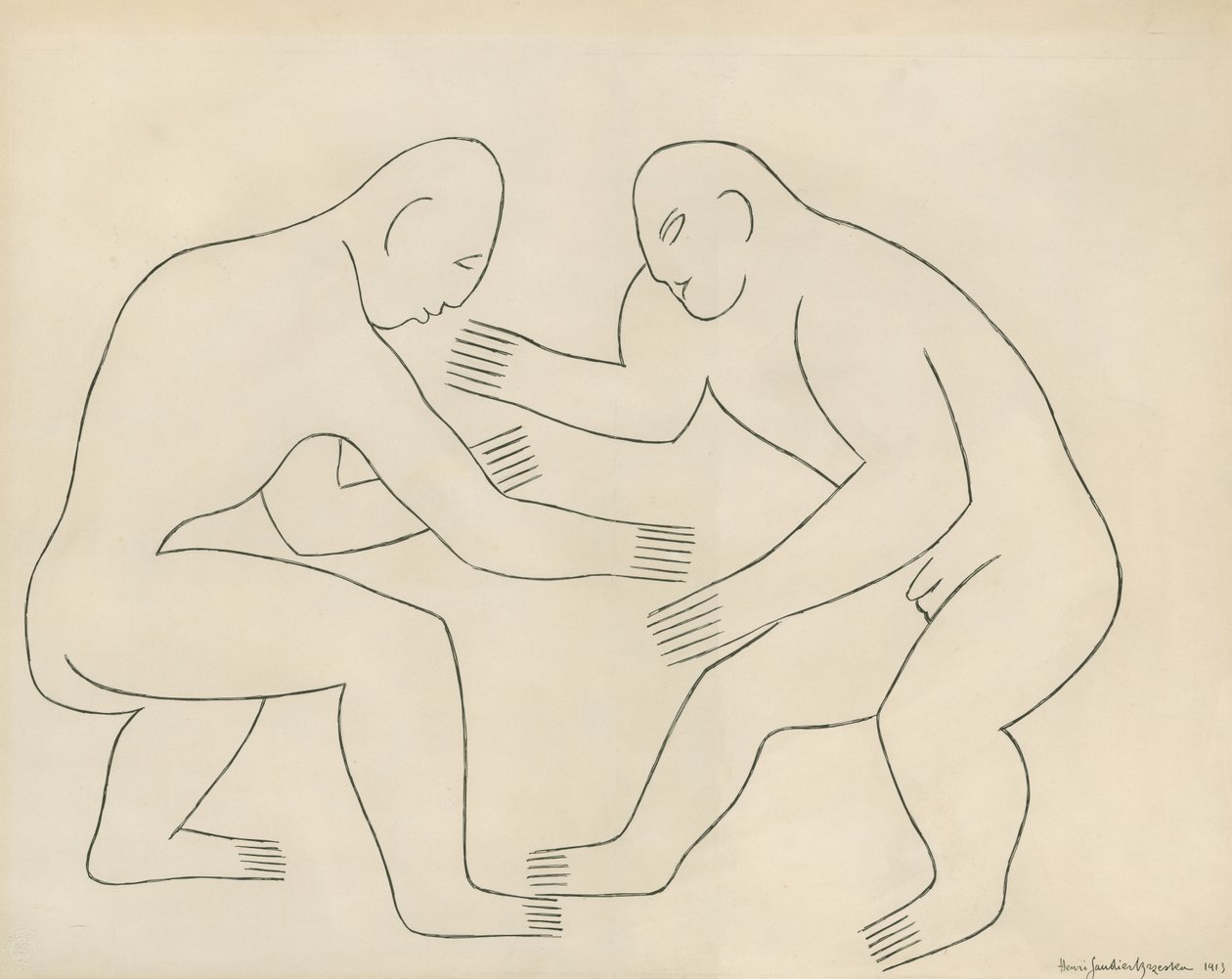 Wrestlers av Henri Gaudier Brzeska