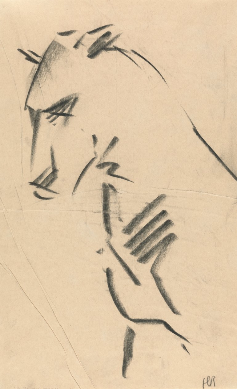 Trekvart utsikt over en løvinne av Henri Gaudier Brzeska