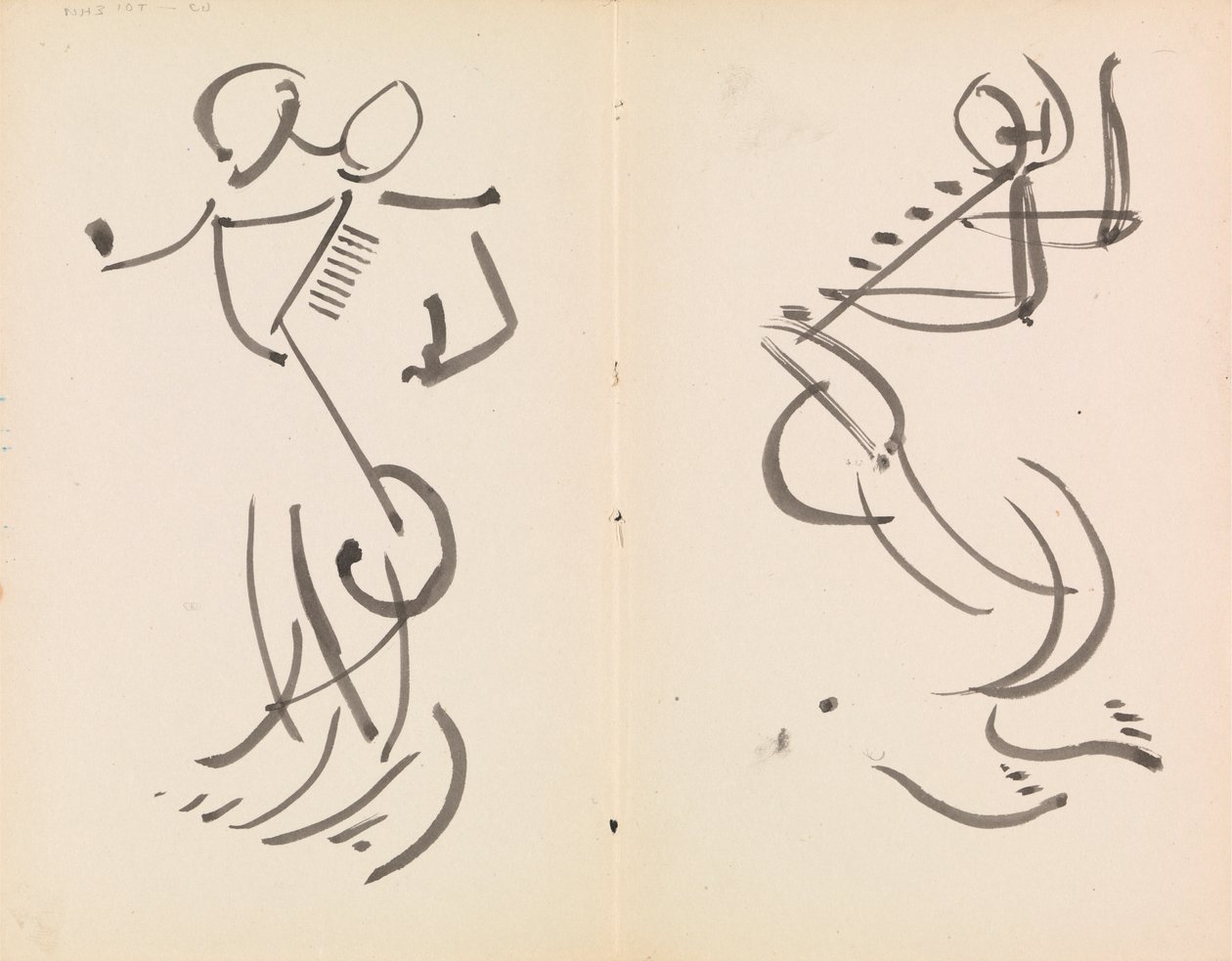 To dansende figurer av Henri Gaudier Brzeska