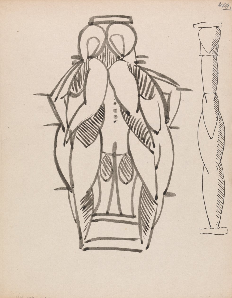 To studier for en skulptursøyle av Henri Gaudier Brzeska