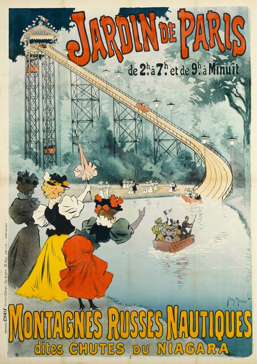 Paris Garden - Berg-og-dal-bane, 1895. av Henri Georges Meunier