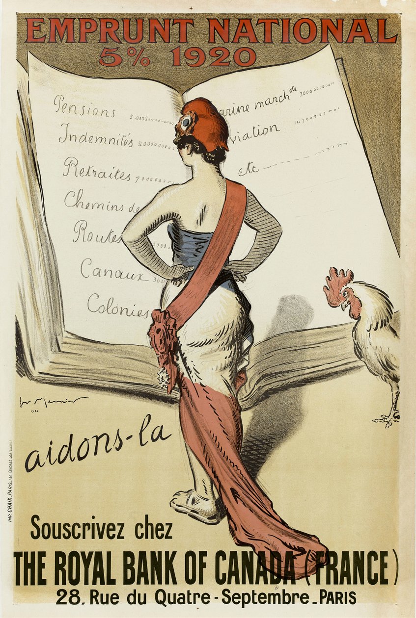 Abonner på The Royal Bank of Canada France, 1920. av Henri Georges Meunier