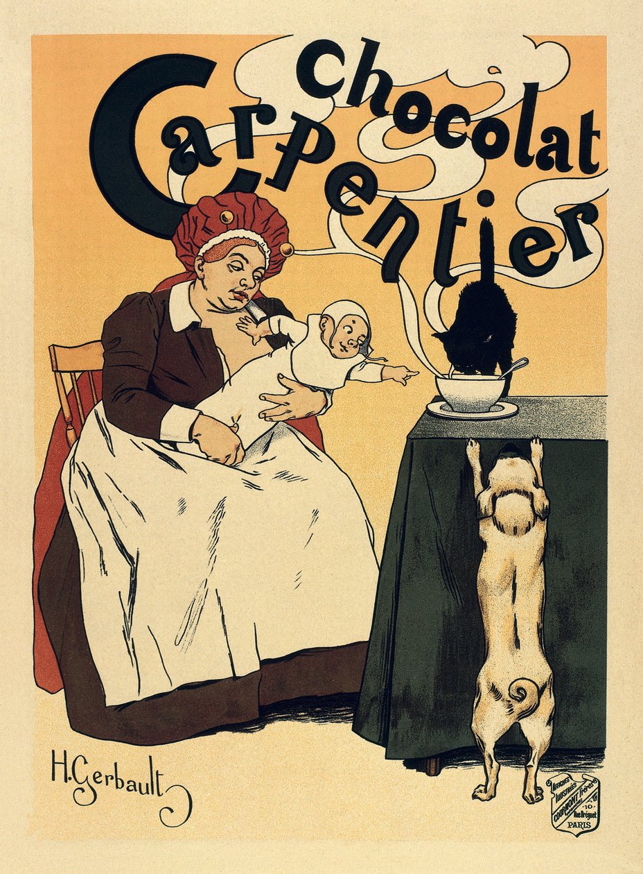 Reklame for sjokoladedrikken Carpentier, ca. 1900 (plakat) av Henri Gerbault