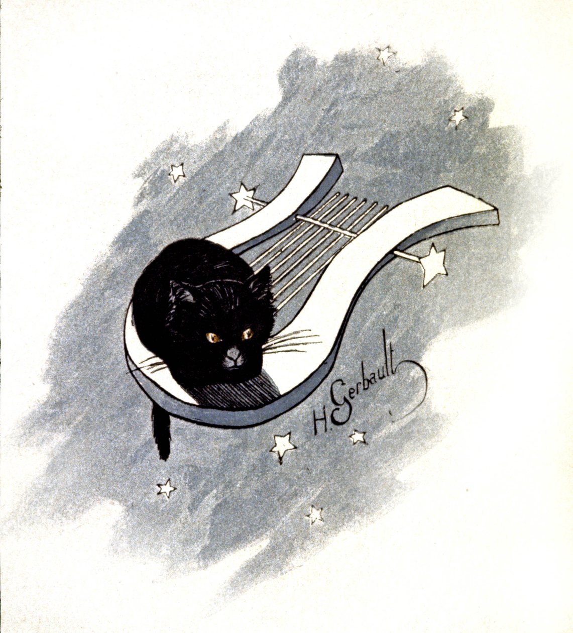 Le Chat Noir, parisisk kabaret, ca. 1900 (illustrasjon) av Henri Gerbault
